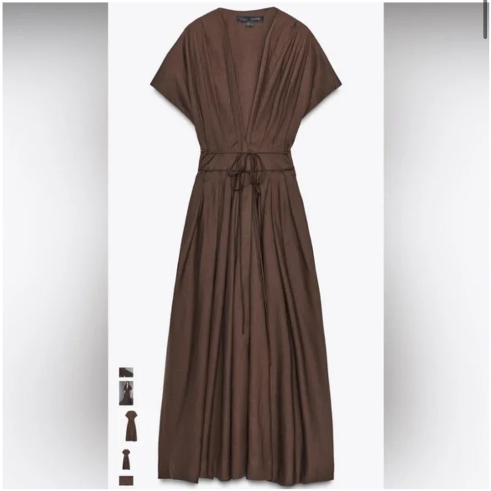 Zara NWT pleated midi dress 9479/249 - Picture 4 of 10